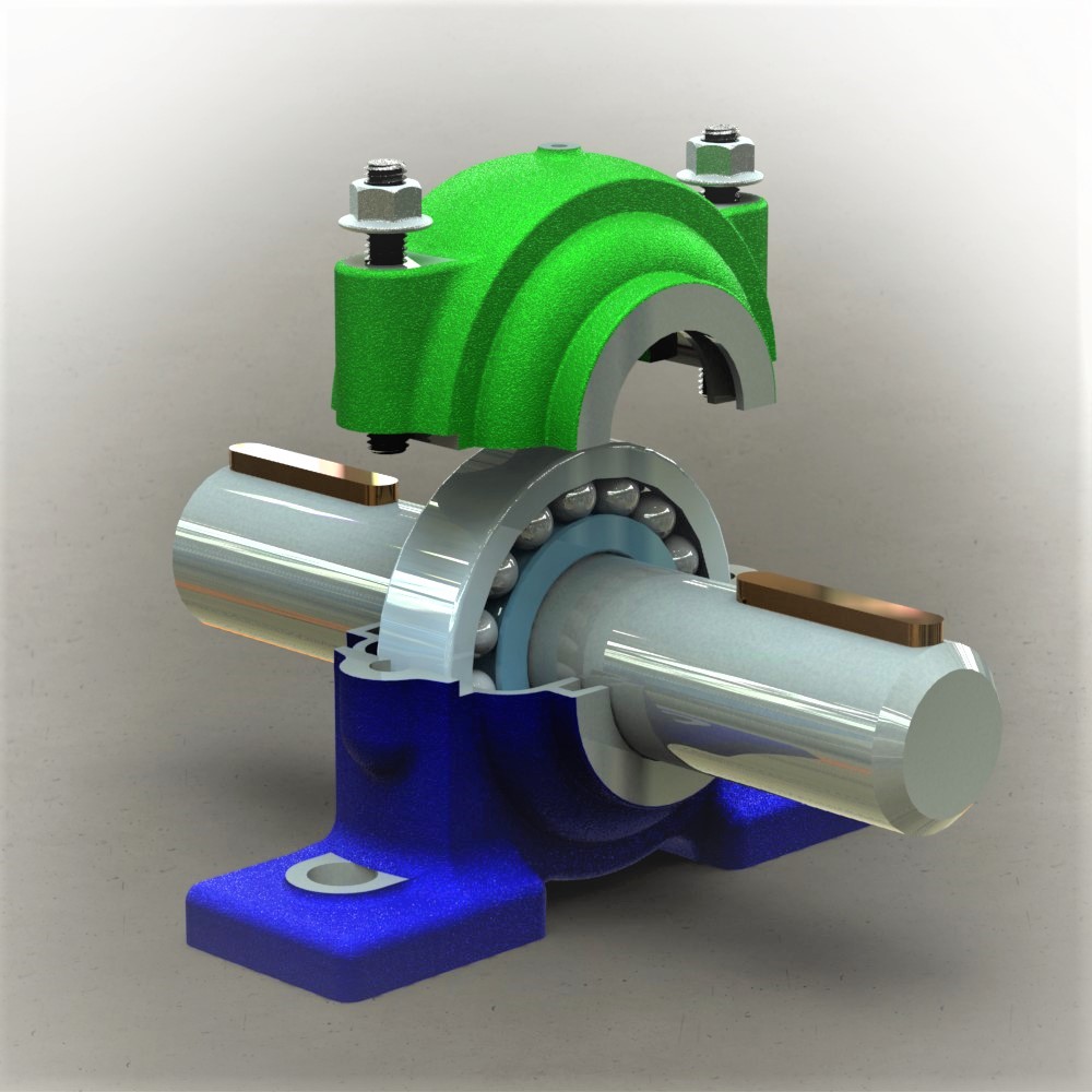 Cojinetes滚珠轴承与轴承座3D数模图纸 Solidworks设计